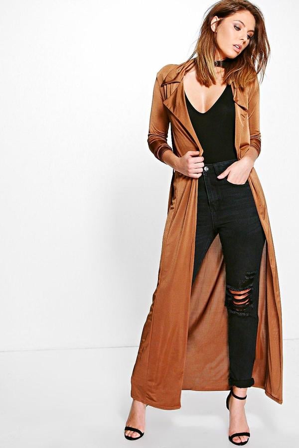 Boohoo Sofia Slinky Maxi Trench