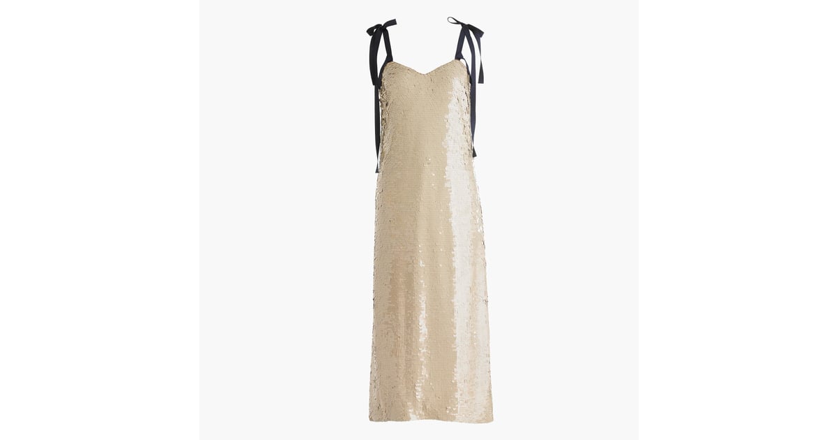 J Crew Collection Tie Shoulder Sequin Dress Gisele Bundchen