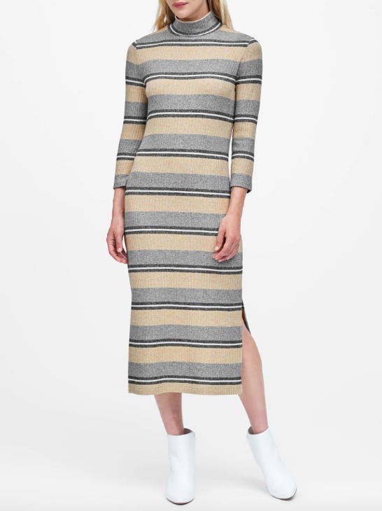 Stripe Luxespun Turtleneck Dress