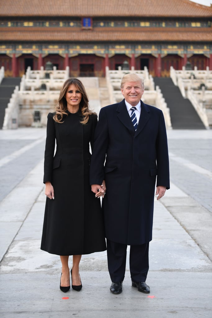 Melania in a Christian Dior Coat Dress