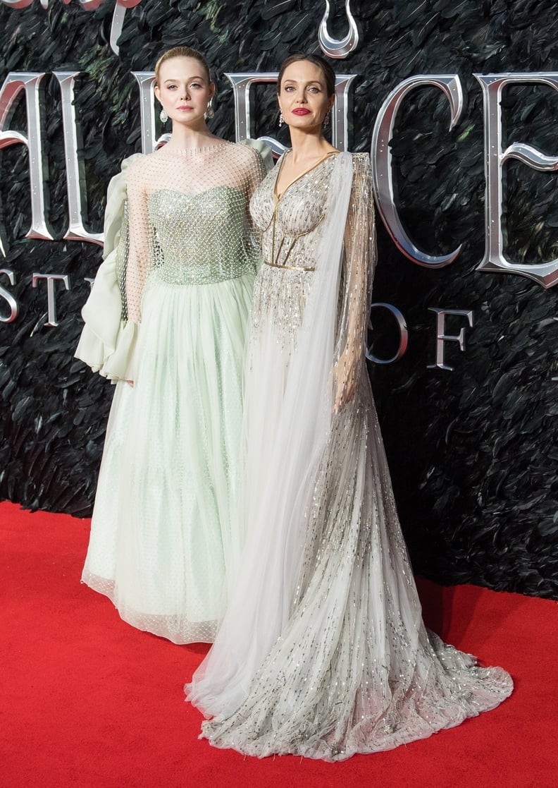 Elle Fanning and Angelina Jolie at the Maleficent: Mistress of Evil Premiere in London
