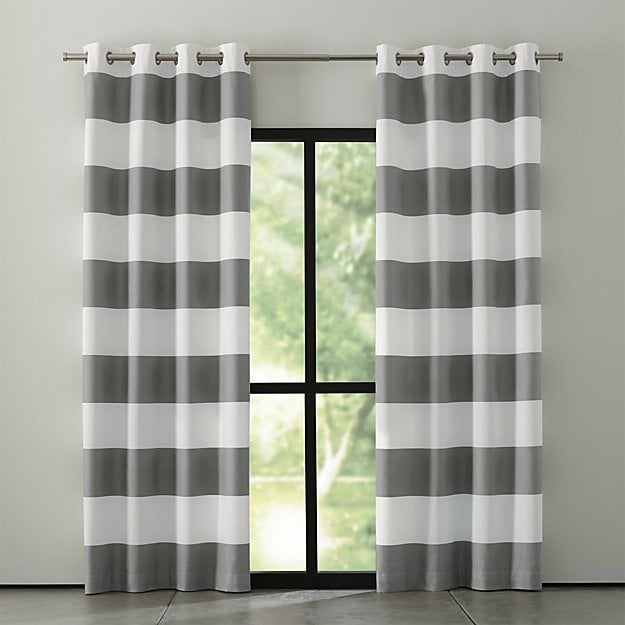Crate Barrel Alston Ivory Grey Curtains 89 95 Gray