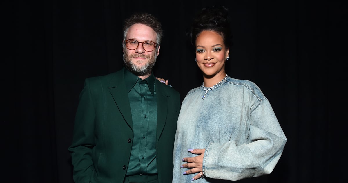 Rihanna’s Denim Dress Has a Slit All the Way Up to Her Bump