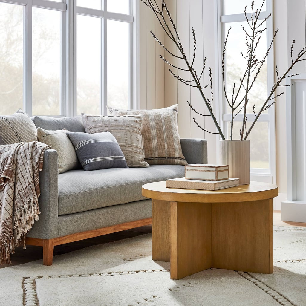 A Light-Wood Finish: Threshold designed with Studio McGee Bluff Park Round Wood Coffee Table