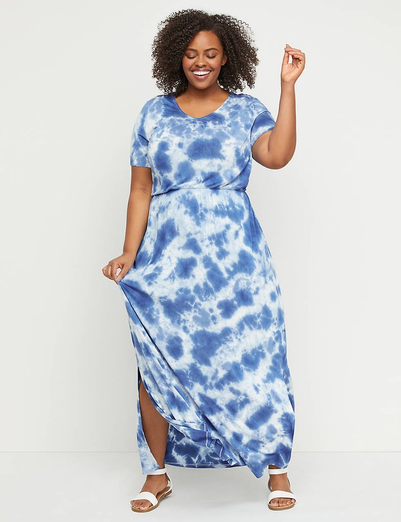 Lane Bryant Printed Fit & Flare Maxi Dress