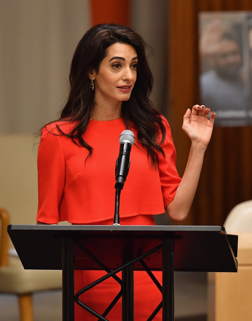 Amal Clooney Red Dress September 2018
