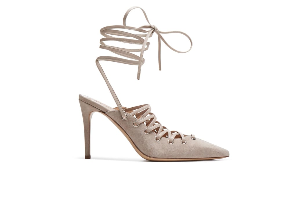 M.Gemi's Corsetto shoe ($298) is quite possibly the sexiest heel we've seen in awhile and is offered in neutral shades.