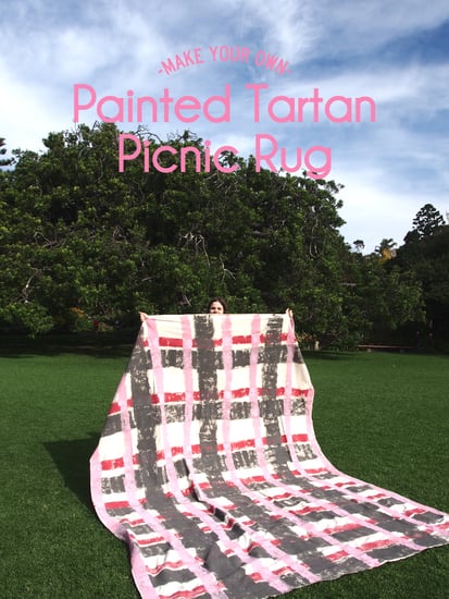 DIY Painted Tartan Picnic Rug