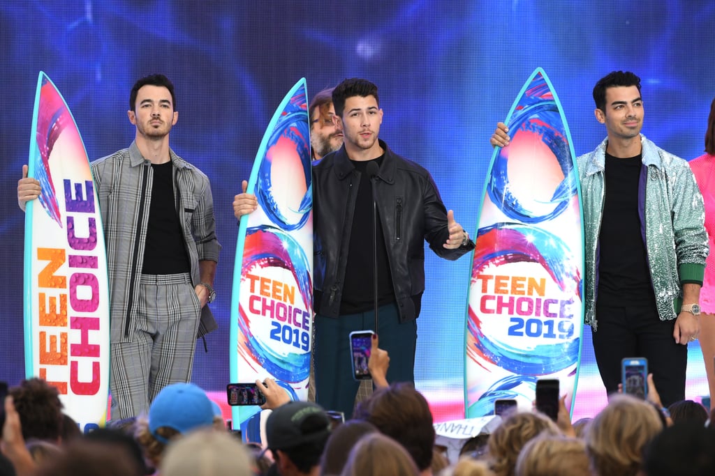 Kevin Jonas, Nick Jonas, and Joe Jonas at the Teen Choice Awards 2019