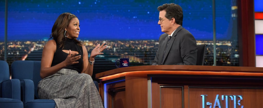Michelle Obama's Cutout Top on Stephen Colbert 2016