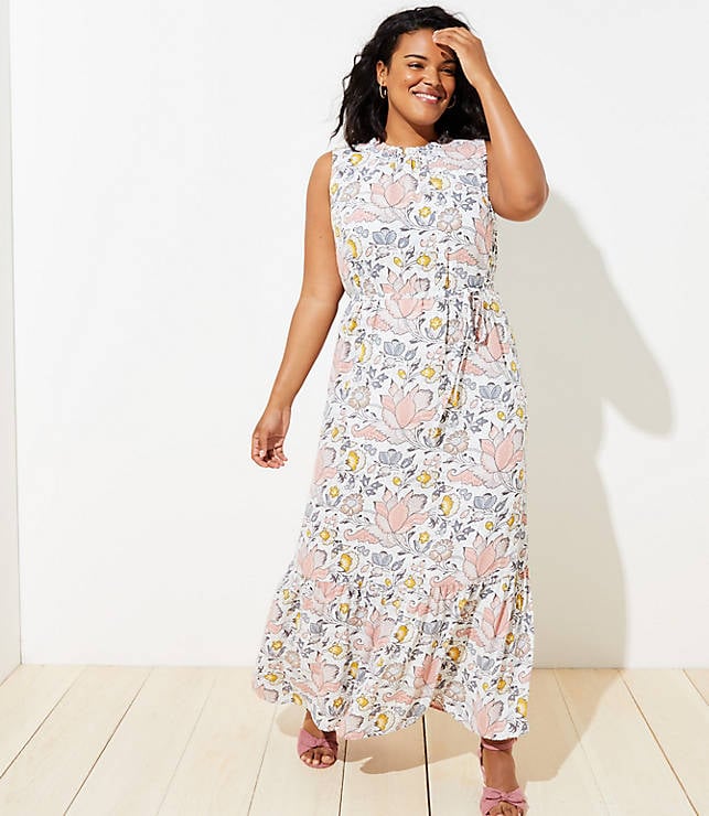 Loft Blossom Ruffle Maxi Dress