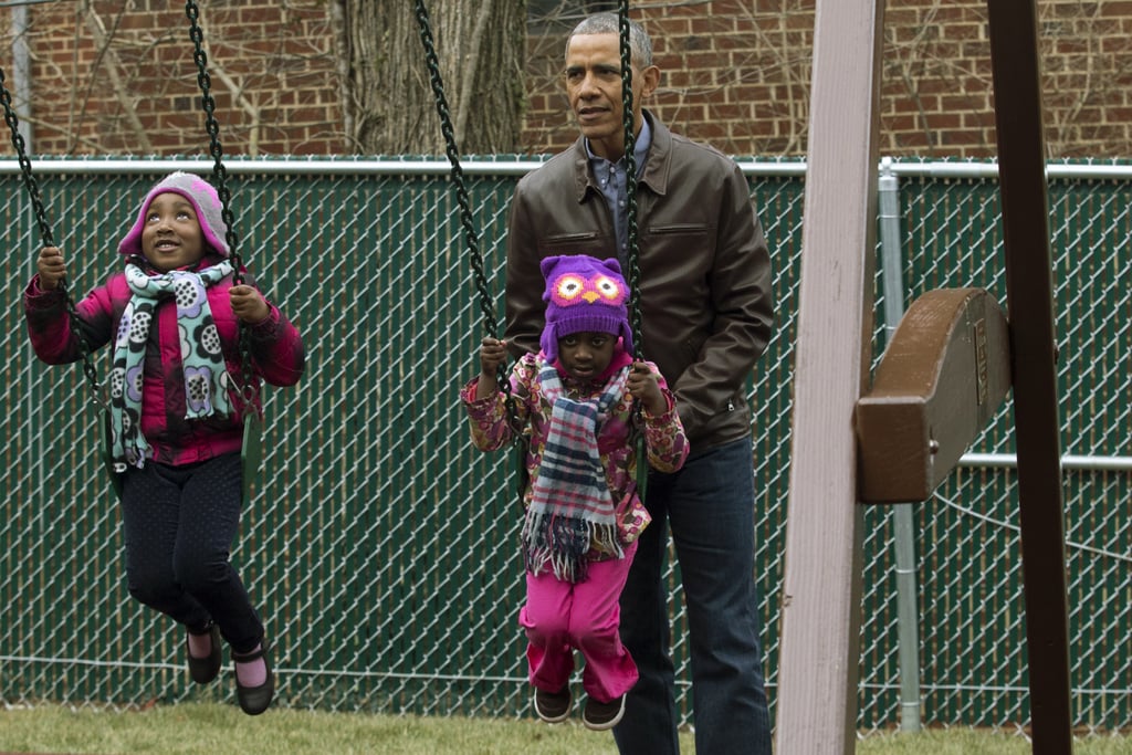 Barack Obama at Playground With Kids January 2017