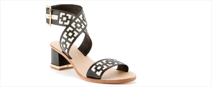 Trina Turk Black and White Geometric Avalon Sandals | POPSUGAR Fashion