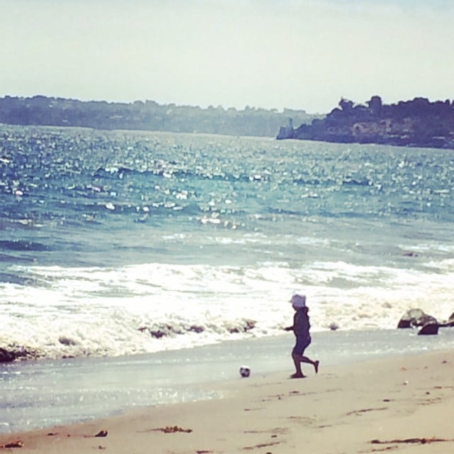 Skyler Berman got in the World Cup spirit while playing on the beach.
Source: Instagram user rachelzoe