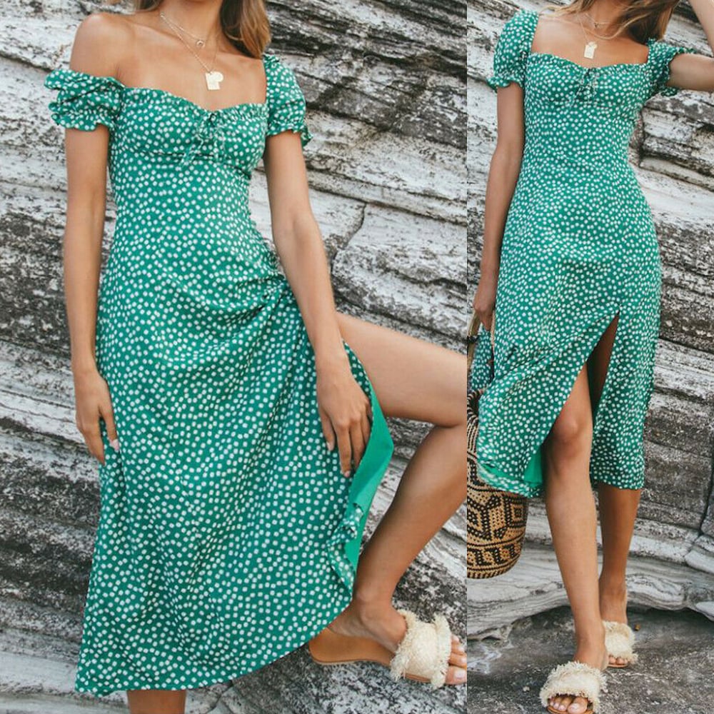green summer midi dress