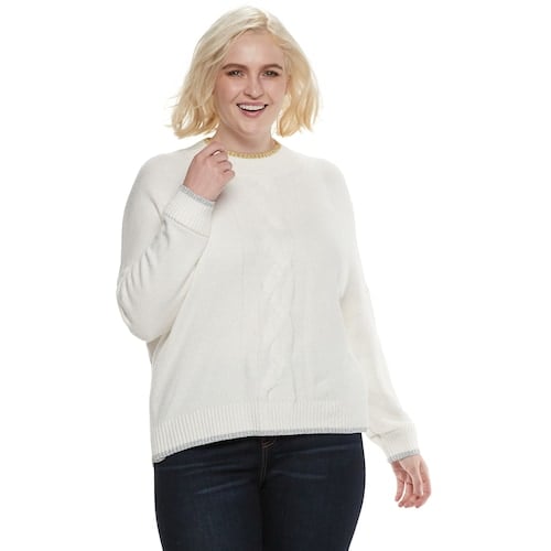 POPSUGAR Plus Size Cable-Knit Sweater