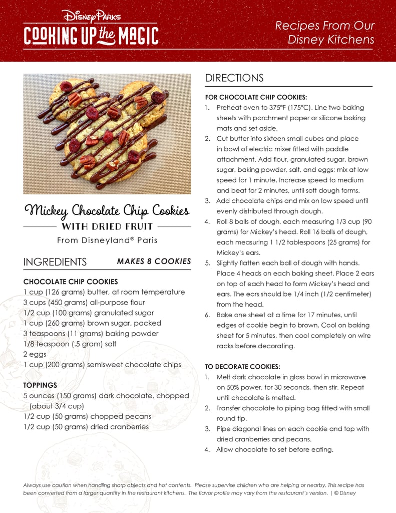 Mickey Chocolate Chip Cookies Recipe