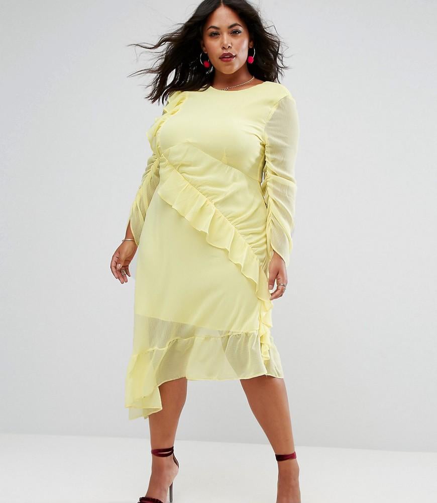 ruffle front gown