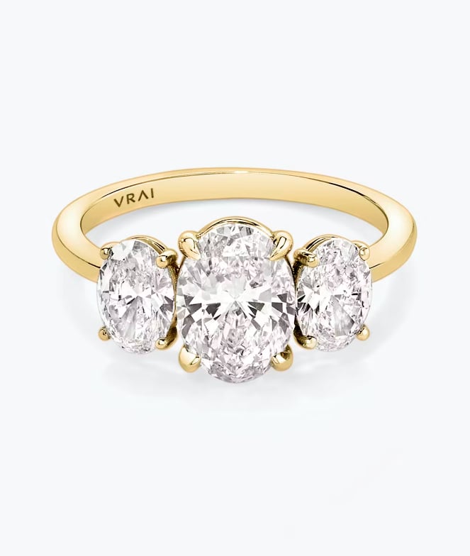 Unique 3-Stone Oval Engagement Ring