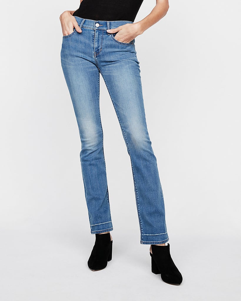 Express Mid -Rise Barely Boot Stretch Jeans