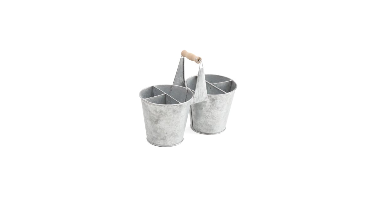Metal Double Storage Pot With Sections (15) Farmhouse Storage From T