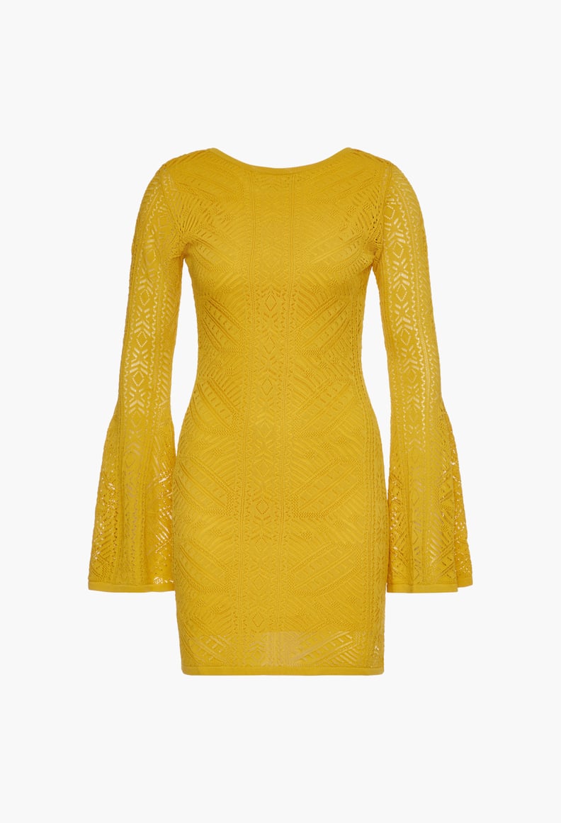 Ayesha Curry x JustFab Crochet Shift Dress in Super Lemon
