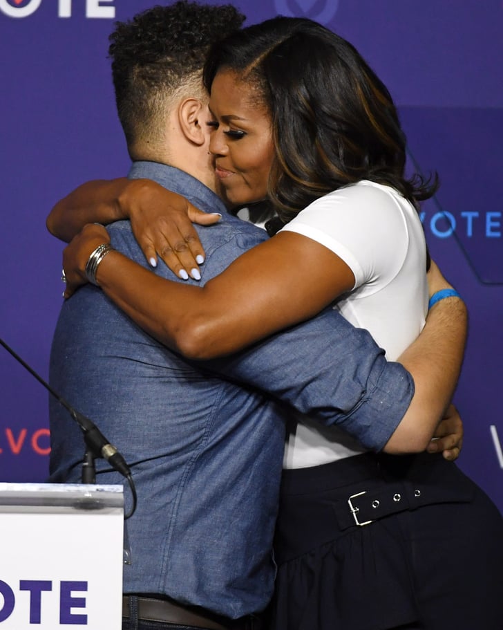 Michelle Obama Ruffled Pants at Rally in Las Vegas 2018