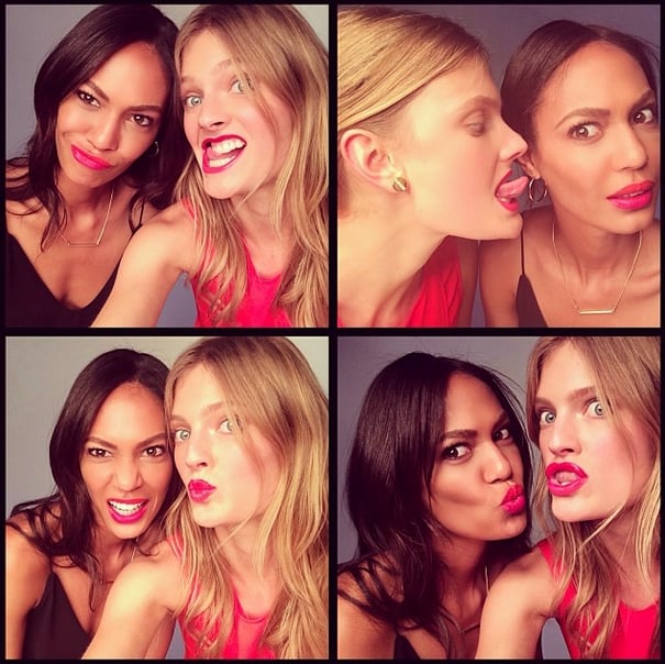 Taking life less seriously, Joan Smalls and Constance Jablonski posed for silly snaps.
Source: Instagram user joansmalls