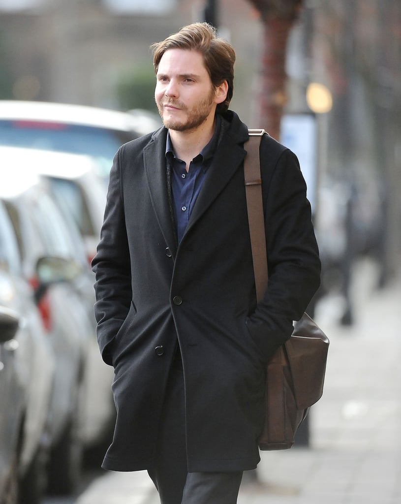 Daniel Brühl hit the London sidewalks to film a scene for The Face of an Angel on Monday.