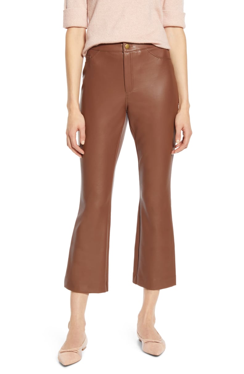 Halogen® x Atlantic-Pacific Crop Flare Faux Leather Pants