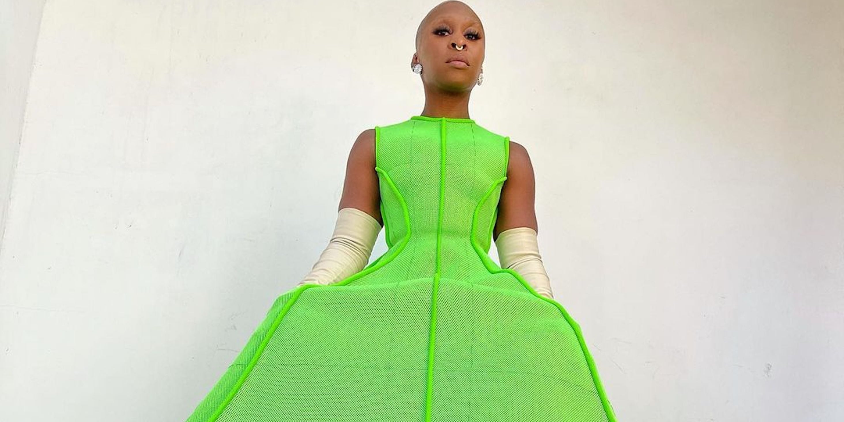 Cynthia Erivo's Green Valentino Dress at the Golden Globes | PS Fashion