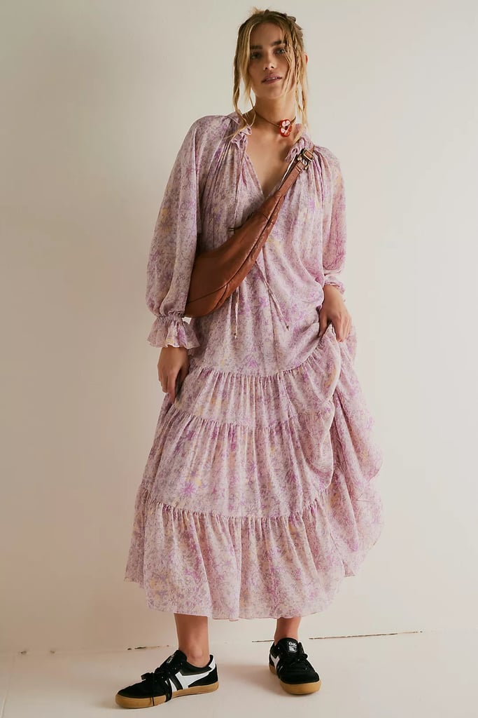 Ruffled Peasant Maxi Dress