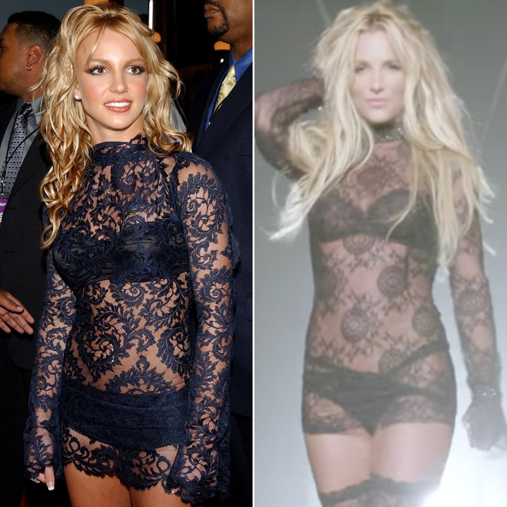 Britney Spears Make Me Video Black Lace Dress Popsugar Celebrity