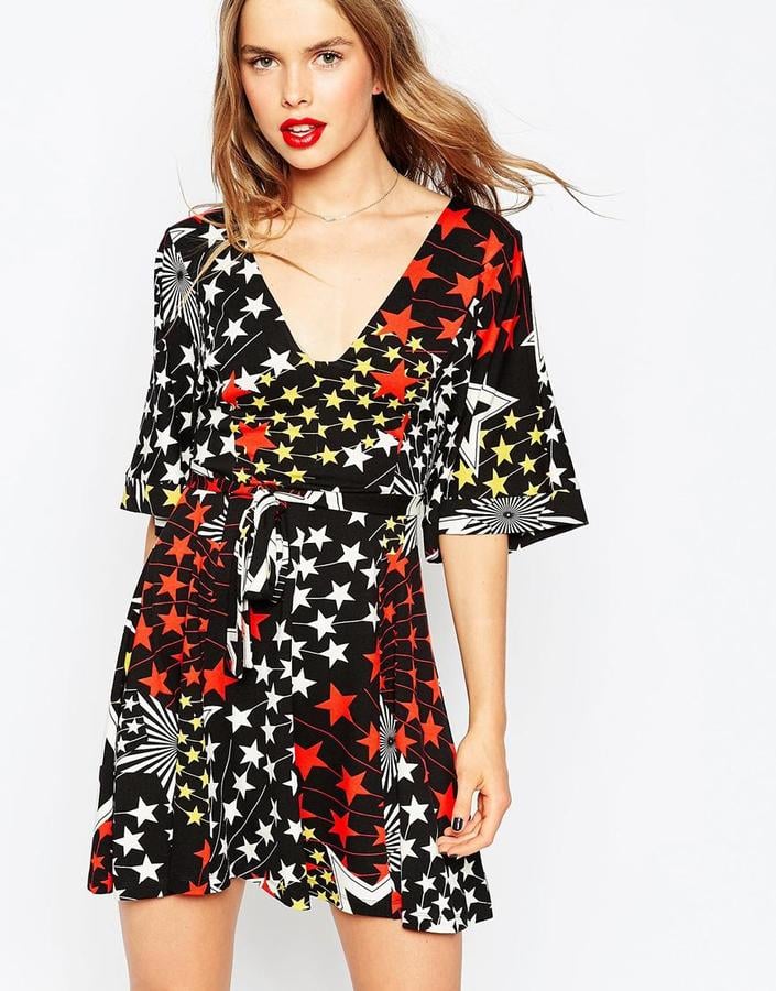 ASOS Collection Belted Skater Dress in Star Print ($63)
