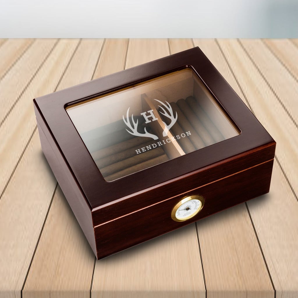 Personalized Glass Top Cigar Humidor
