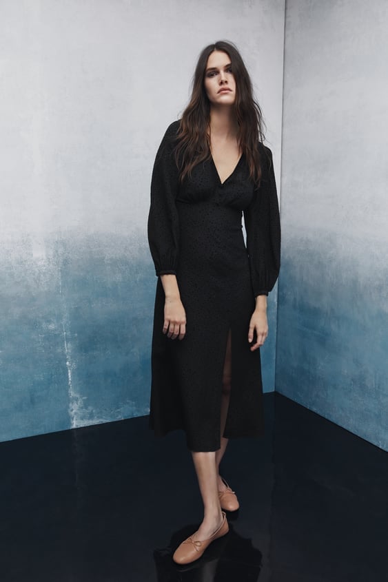 Zara Contrasting Midi Dress