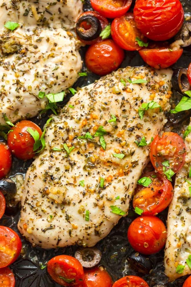 Baked Italian Chicken With Cherry Tomatoes