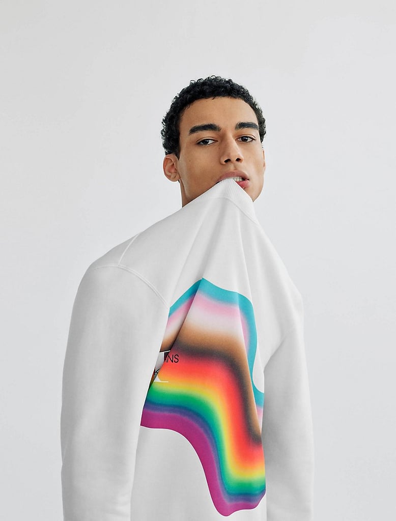 Calvin Klein Pride Warped Stripe Monogram Logo Sweatshirt