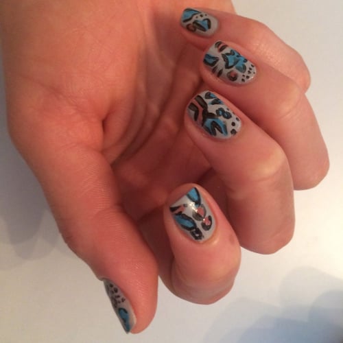 Burberry Fall 2014 Floral Design Nail Art Diy Popsugar Beauty