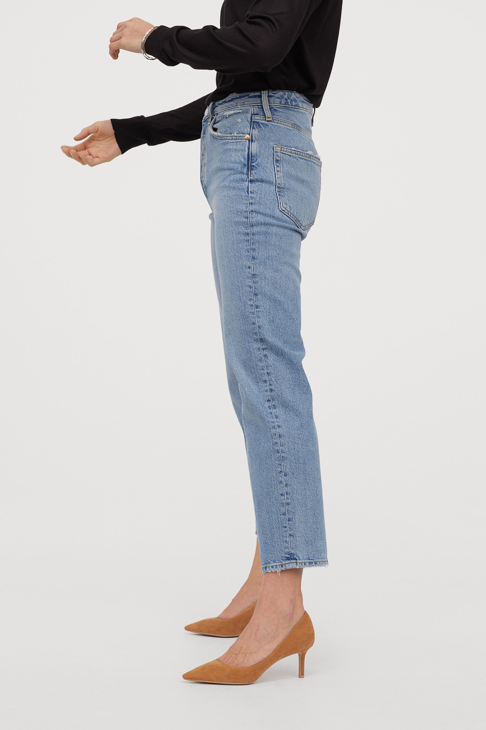h&m straight high ankle jeans