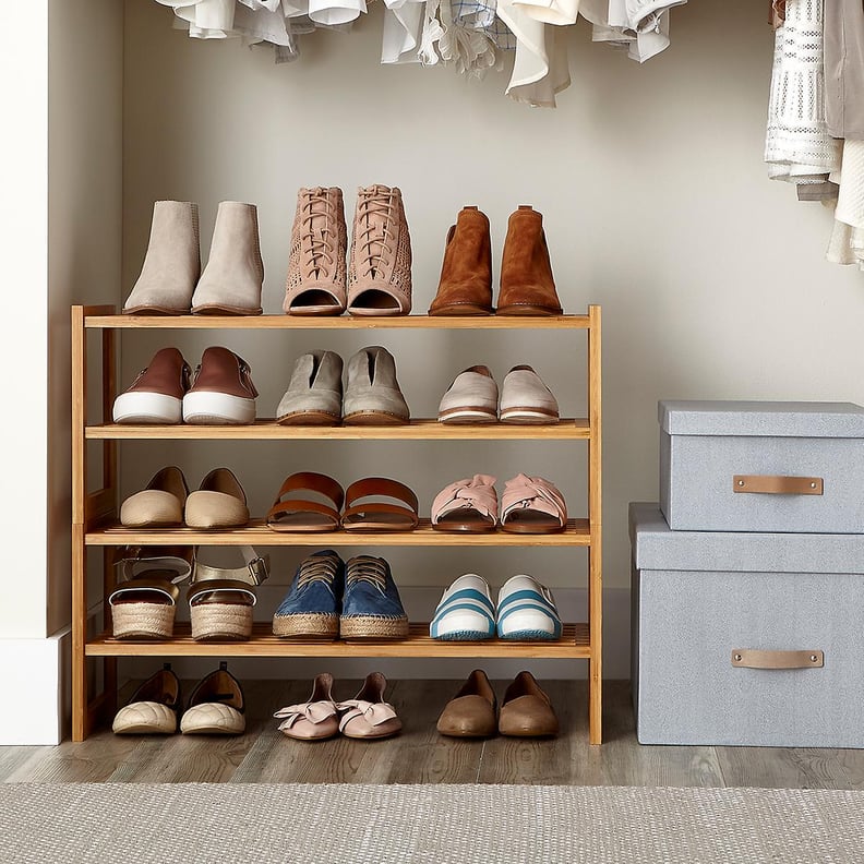 The Container Store 2-Tier Bamboo Stackable Shoe Shelf