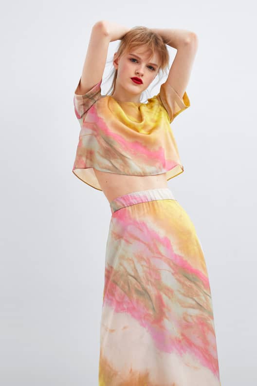 Zara tie dye outlet skirt set