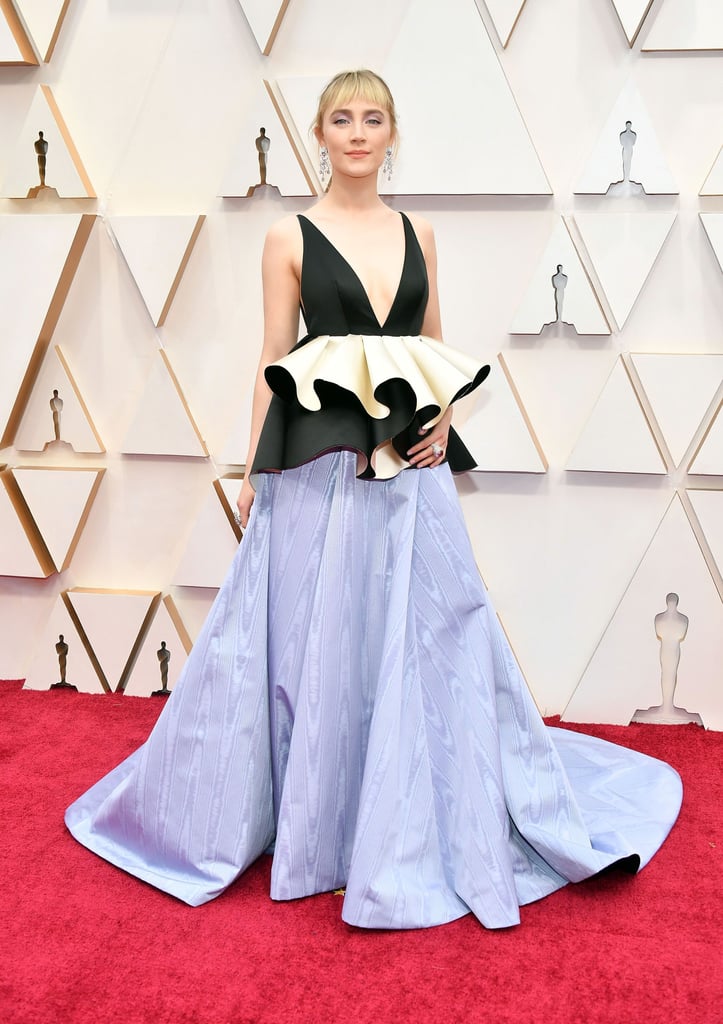 Saoirse Ronan's Black and Purple Gucci Gown at Oscars 2020