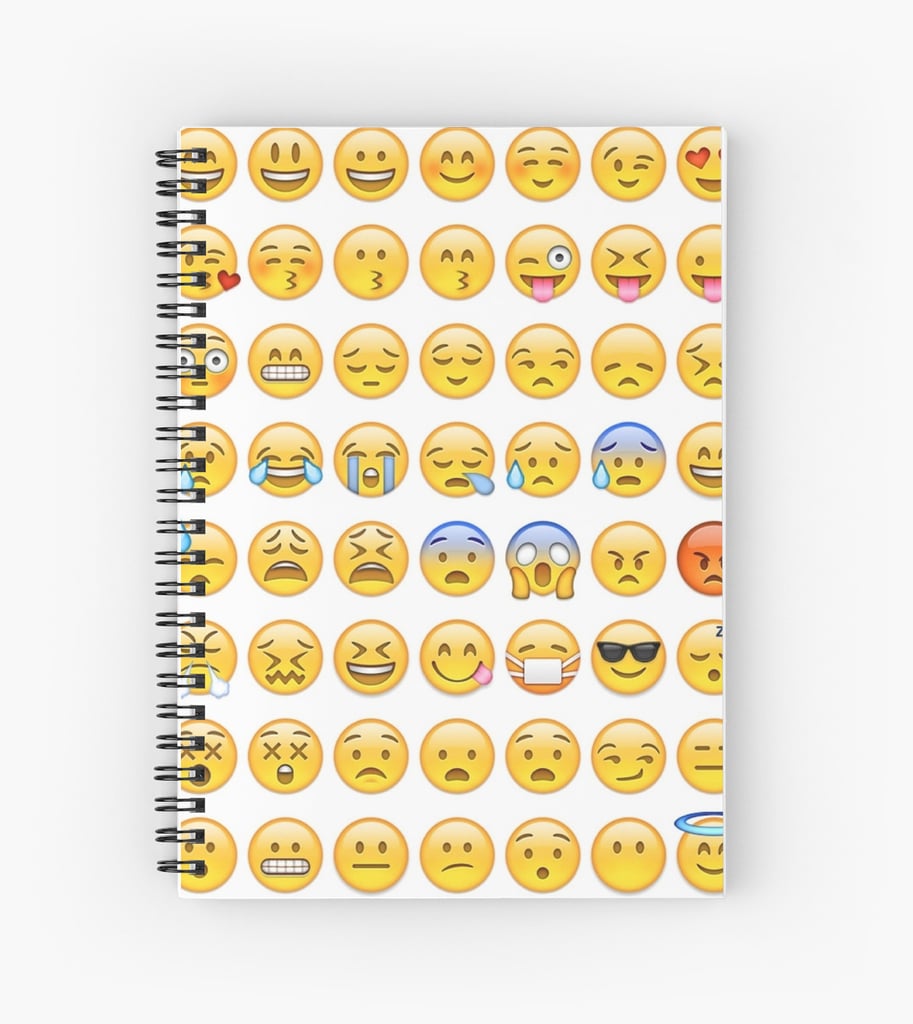 All Faces Emoji Collage Spiral Notebook Emoji Back to School Supplies and Clothes POPSUGAR