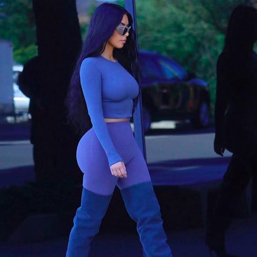 Kim Kardashian Debuts Blue Hair