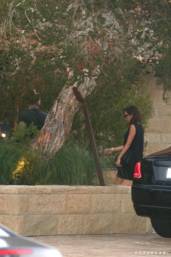 Victoria Beckham Black Dress in Malibu July 2016