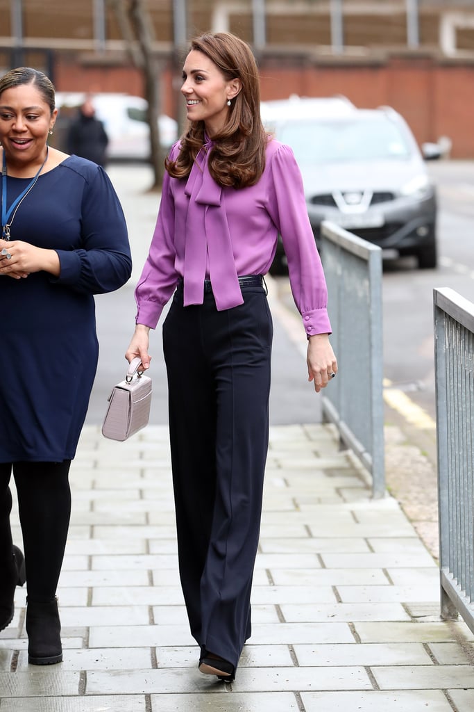 Kate Middleton Gucci Shirt and Jigsaw Trousers March 2019