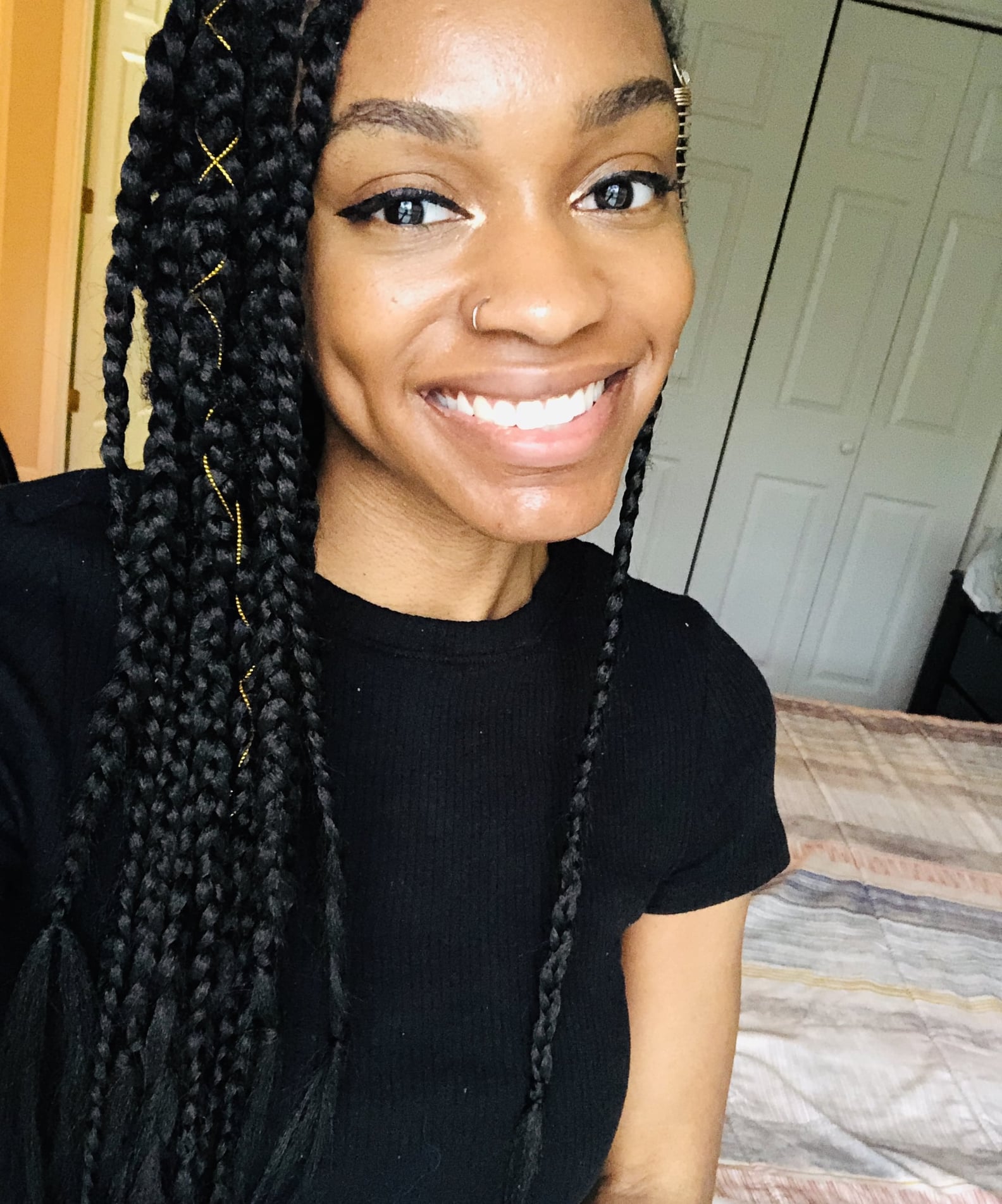 I Did a Box Braids Hairstyle at Home: Editor Experiment | POPSUGAR Beauty