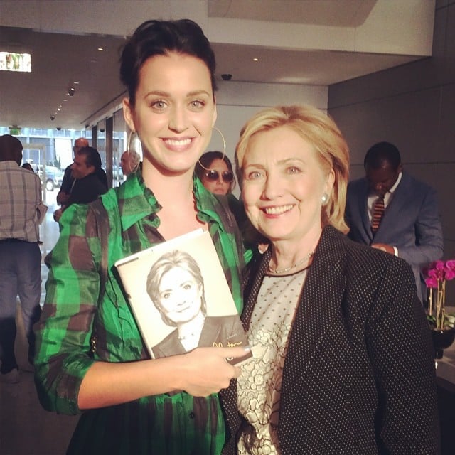 Katy Perry posed with Hillary Clinton and told her she'd write her a "theme" song.
Source: Instagram user katyperry