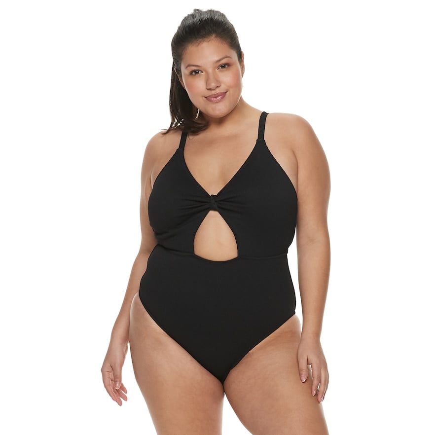 Kohl's Ribbed Cutout One-Piece Swimsuit